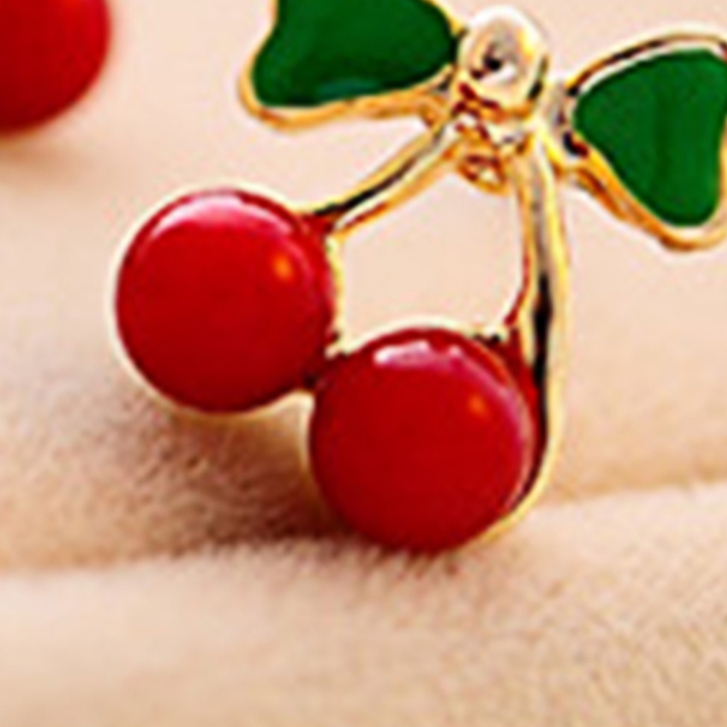 Bông Tai Kim Loại Hình Quả Cherry Mini Xinh Xắn
