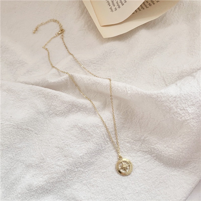 Dây chuyền, vòng cổ mặt tròn phong cách Vintage NL041Leace.accessories