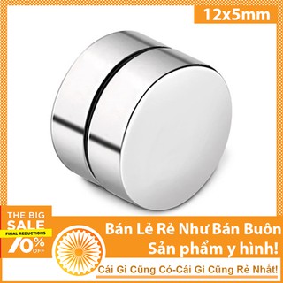 [Sập Sàn] Nam châm 12x5mm viên hình tròn màu trắng bạc siêu mạnh
