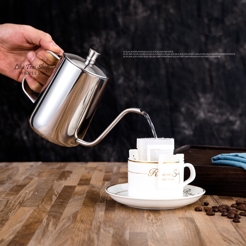 Bình cổ ngỗng bình drip pha cà phê cafe ấm cổ ngỗng vòi dài 600ml