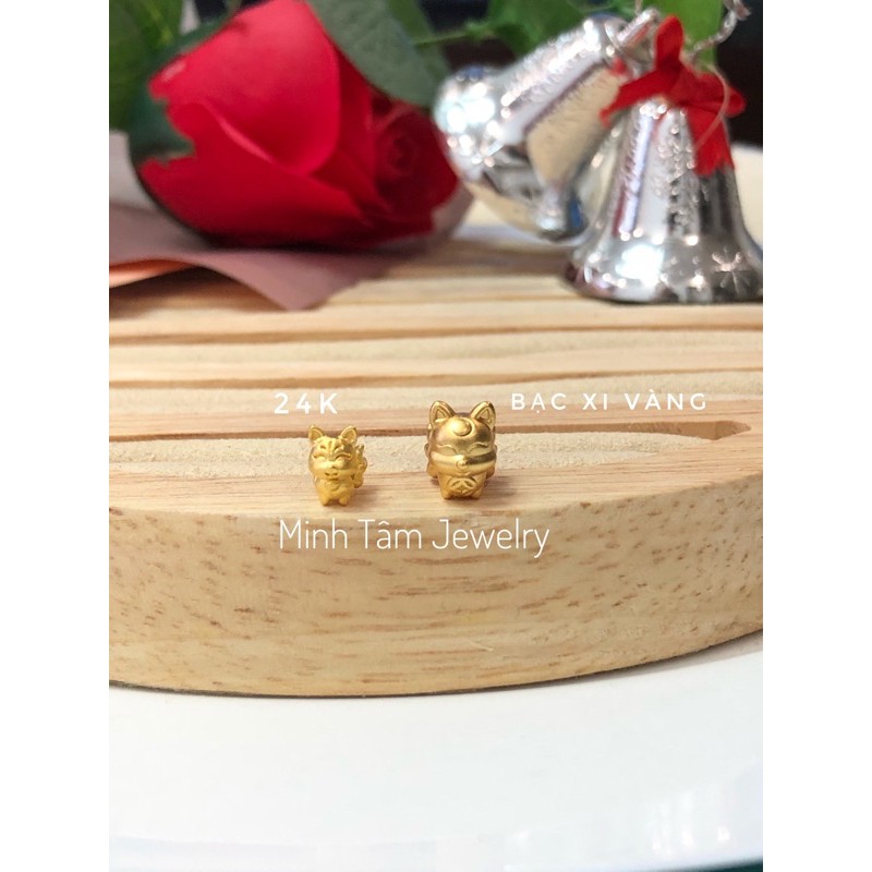 Charm hồ ly 24k mini,Vòng tay dây cước hồ ly 9 đuôi 24k mini-Minh Tâm Jewelry