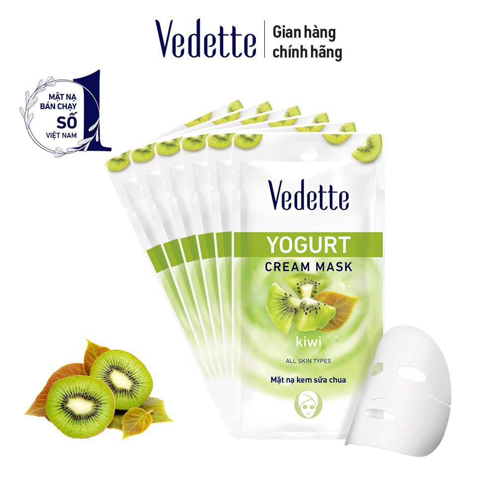 Combo 6 Mặt Nạ Sữa Chua Vedette Dưỡng Ẩm Mịn Màng Yogurt Cream Mask