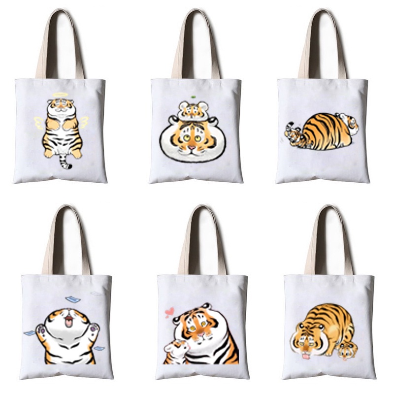 Túi tote hổ mập TT29  kaws cute dễ thương hoạt hình thần tượng hoạt hình