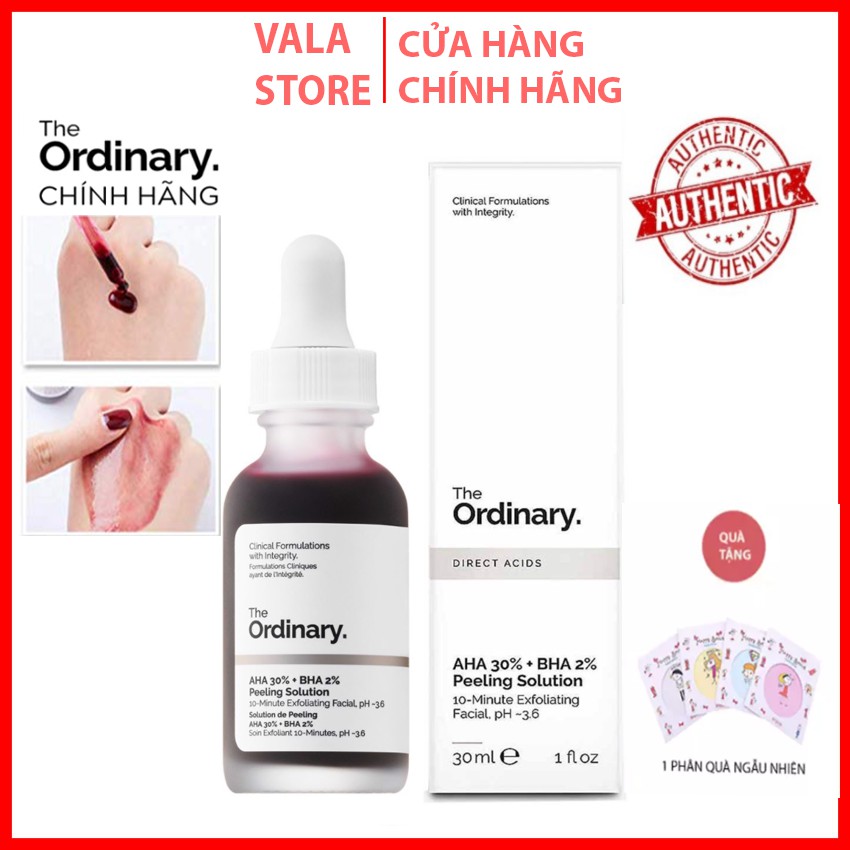 Serum The Ordinary AHA 30% + BHA 2% Peeling Solution, Tinh Chất Mặt Nạ Tẩy Tế Bào Chết, Giảm Thâm, Trắng Da 30ml Vala St