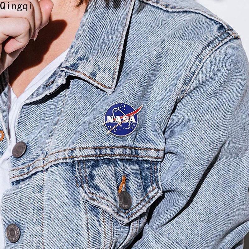 Ghim cài áo MISS ZOE hình biểu tượng không gian màu xanh dương thời trang