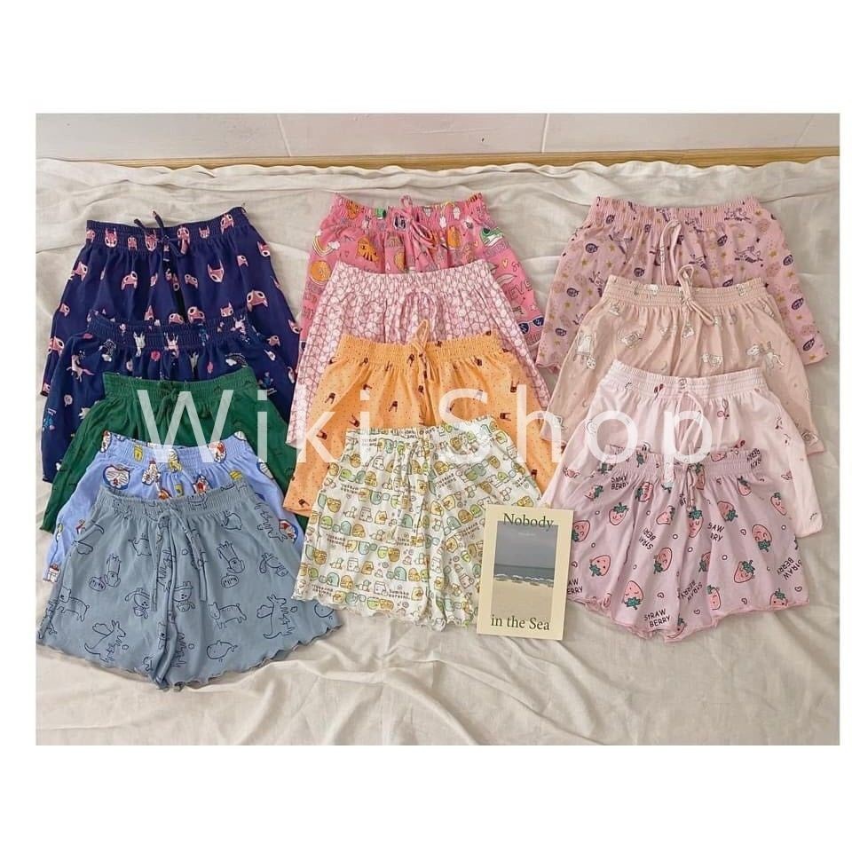 Quần Short thun xòe nhiều hoạ tiết cạp chun, Quần ngủ vải cotton mịn mát co giãn QS0755 - NhiNhi Shop | WebRaoVat - webraovat.net.vn