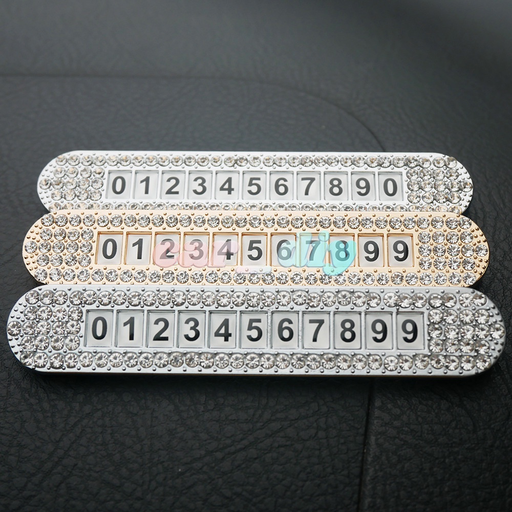 Bảng Số Điện Thoại Đỗ Xe Tạm Thời Đính Đá Trang Trí Cho Xe Hơi Thẻ