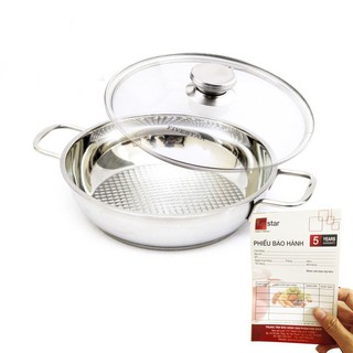 CHẢO CARO INOX 3 ĐÁY FIVESTAR 24CM