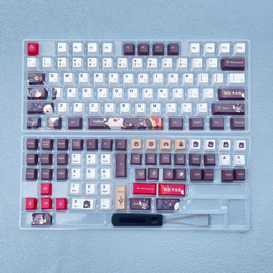 133 Phím Hu Tao Keycap Cherry Hồ sơ Genshin Impact Chủ đề Anime PBT Dye Sub Bàn phím cơ học Keycap