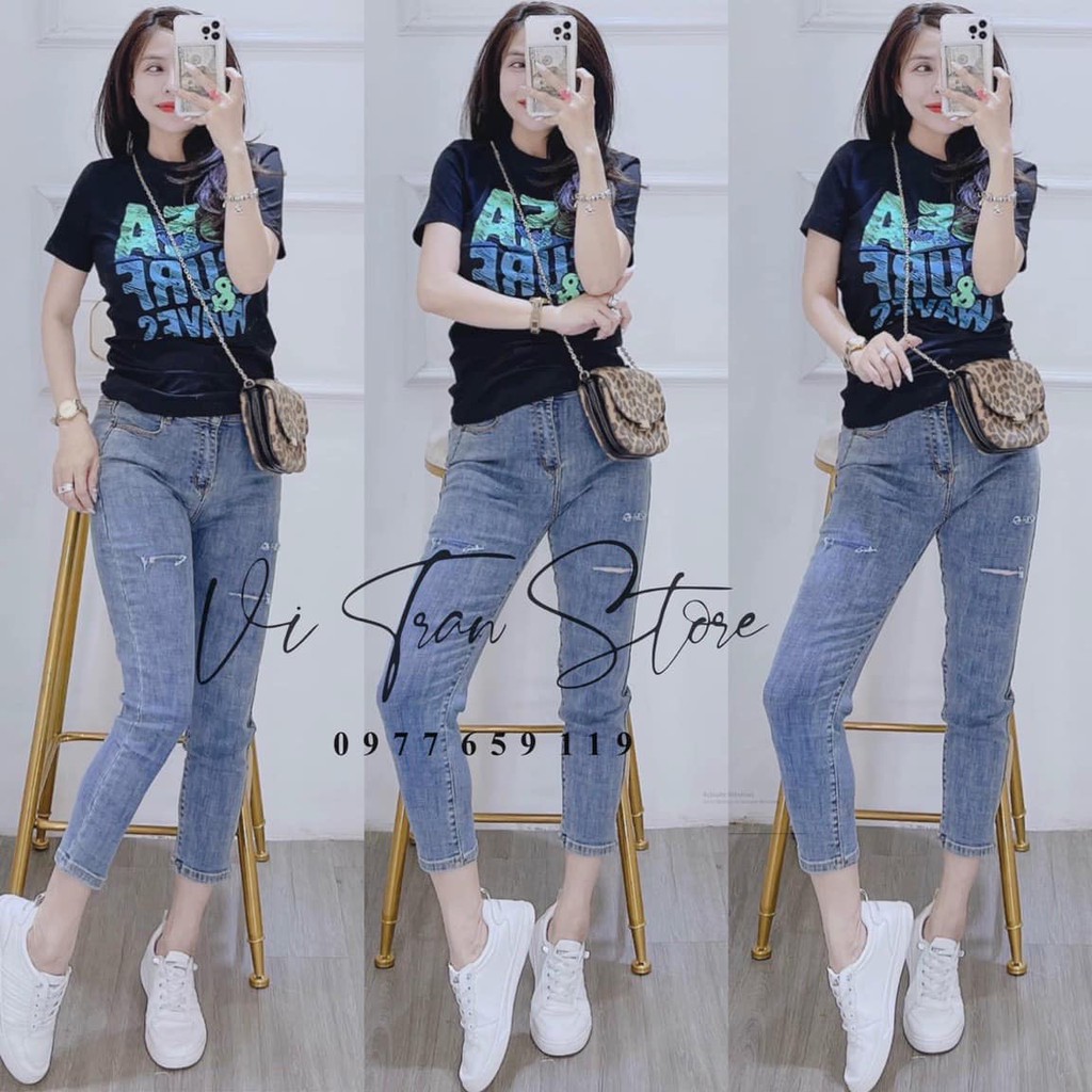 (Có Hình Thật) Áo Thun In SEA MÀU LOANG Mịn Mát Freesize