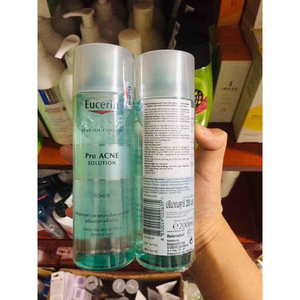 Toner Eucerin Pro Acne Solution Toner cho Da Mụn - Nước Hoa Hồng Eucerin Proacne Cân Bằng Cho Da Dầu Mụn