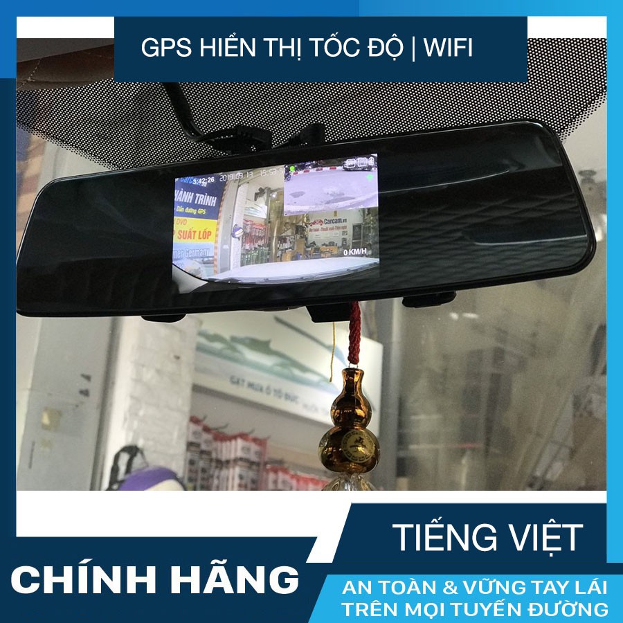 CAMERA HÀNH TRÌNH TRÊN GƯƠNG BLURAMS 2 MẮT GPS ADAS WIFI + THẺ NHỚ 32GB | BigBuy360 - bigbuy360.vn