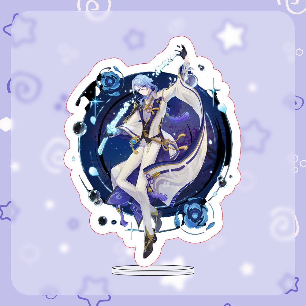 Mô hình Standee nhân vật AYATO KAMISATO Genshin Impact game anime chibi tượng mica trong trưng bày