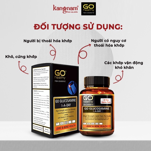 Viên Uống Bổ Sung Dưỡng Chất Cho Xương Khớp Go Healthy Glucosamine 1-A-DAY 1500mg Hộp 30 viên