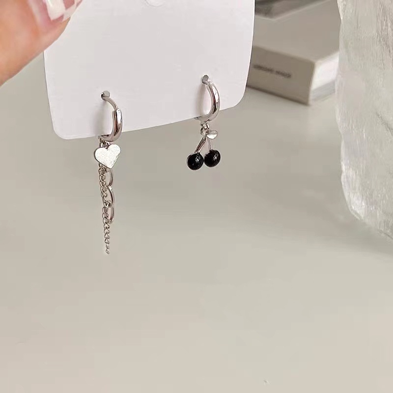 Khuyên Tai Hình Trái Cherry Dễ Thương Phong Cách Hàn Quốc