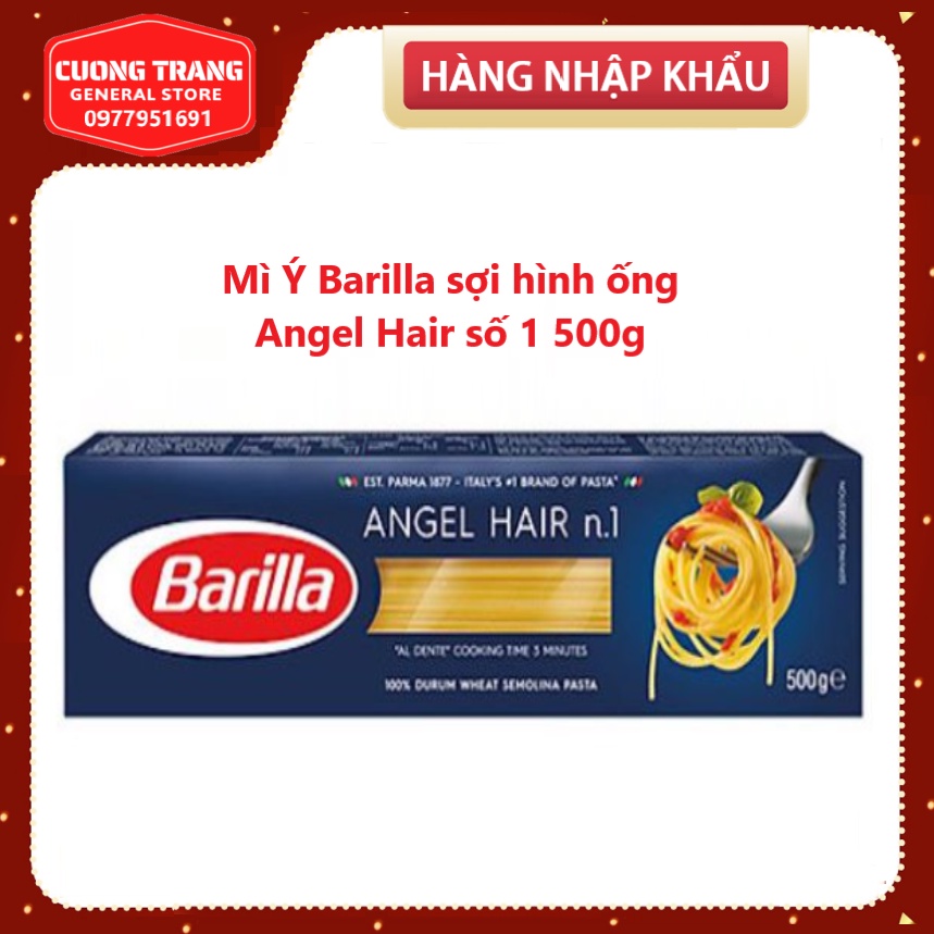 Mì Ý Barilla sợi hình ống Angel Hair số 1 500g