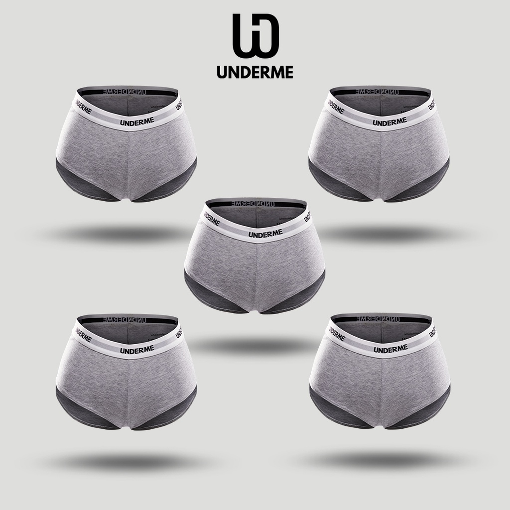 Combo 5 quần lót nữ Underme dáng BOYSHORT kiểu ngang đùi kín đáo khi mặc váy ngắn an toàn - UDM004