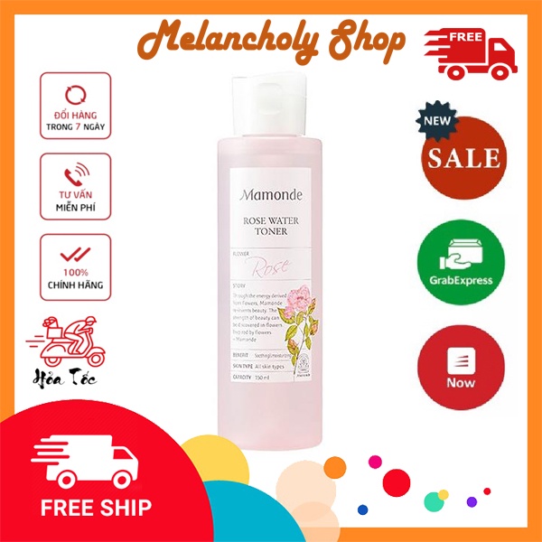 Nước Hoa Hồng⚡️𝐅𝐑𝐄𝐄 𝐒𝐇𝐈𝐏⚡️Rose Water Toner Mamonde 250ml Dành Cho Mọi Loại Da