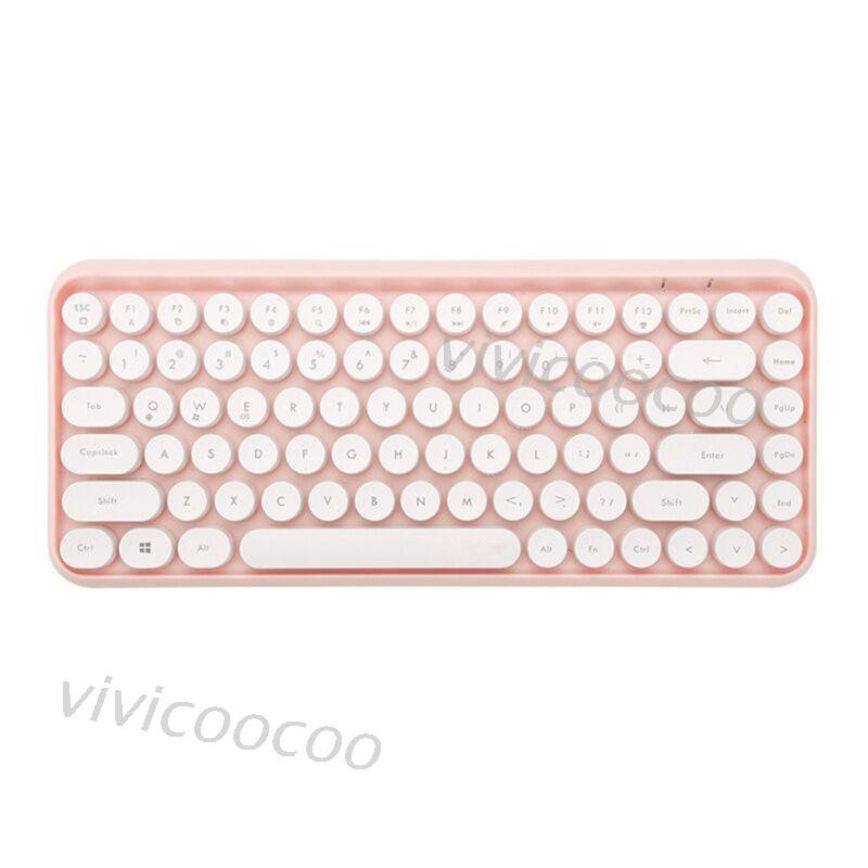 VIVI 308i Wireless Bluetooth Keyboard Round Key Cap Gaming Keypad with 84 Keys for PC