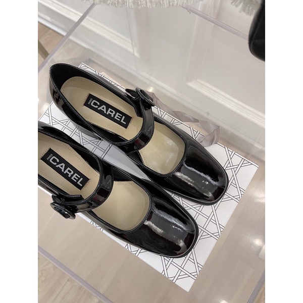 Giày búp bê gót cao 6.5cm da thật thương hiệu Carel cao cấp có 2 màu