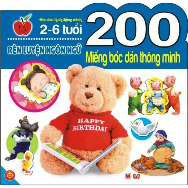 Sách - 200 Miếng Bóc Dán Thông Minh - Rèn Luyện Ngôn Ngữ