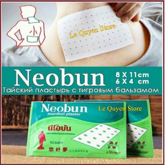 [Chính Hãng]Miếng dán giảm đau Neobun Menthol Plaster Thái Lan