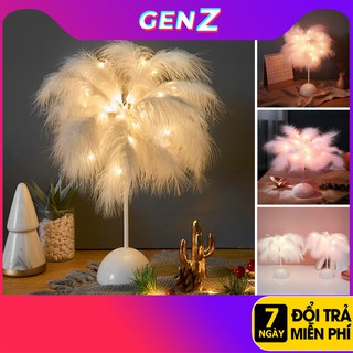 Đèn Decor Để Bàn ⚡𝗔̂́𝗠 𝗔́𝗣⚡ Chất Lông Vũ Thật Phong Cách Vitage, decor studio ,Đèn bàn ngủ Decor KytucXa, Đèn lông vũ