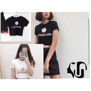 Áo Thun Nữ CropTop Ngắn Tay Ôm Body Rộng Cá Tính Xuất Khẩu