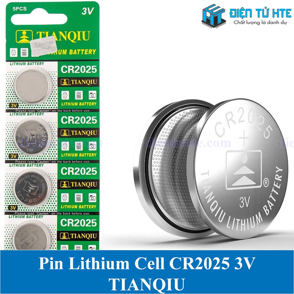 Pin Lithium Cell TIANQIU CR2025 2025 3V (Trong vỉ)