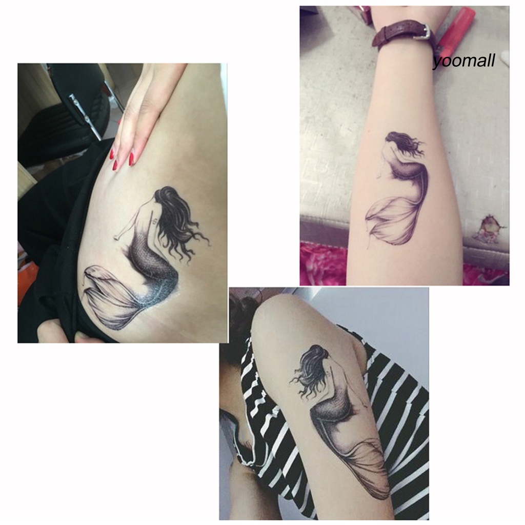 [Hàng mới về] Hình Xăm Dán Tạm Thời Chống Nước Chống Mồ Hôi Hình Nàng Tiên Cá Thời Trang