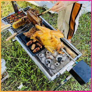 Bếp nướng tự xoay, quay tự động máy nướng thịt chả lò quay gà vịt CH3Q