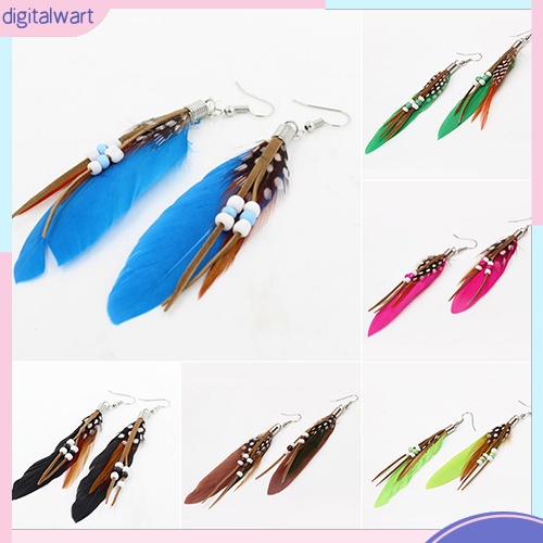 Đôi Khuyên Tai Dài Gắn Lông Vũ Thời Trang Cho Nữ