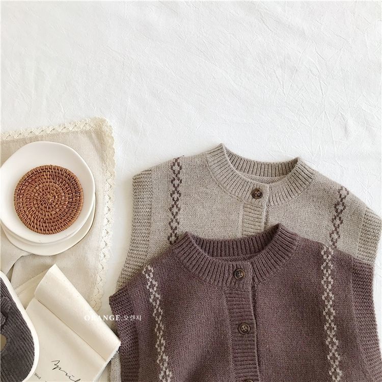 Áo Khoác Cardigan Len Dệt Kim Không Tay Phong Cách Hàn Quốc Thời Trang Thu Đông Dành Cho Trẻ