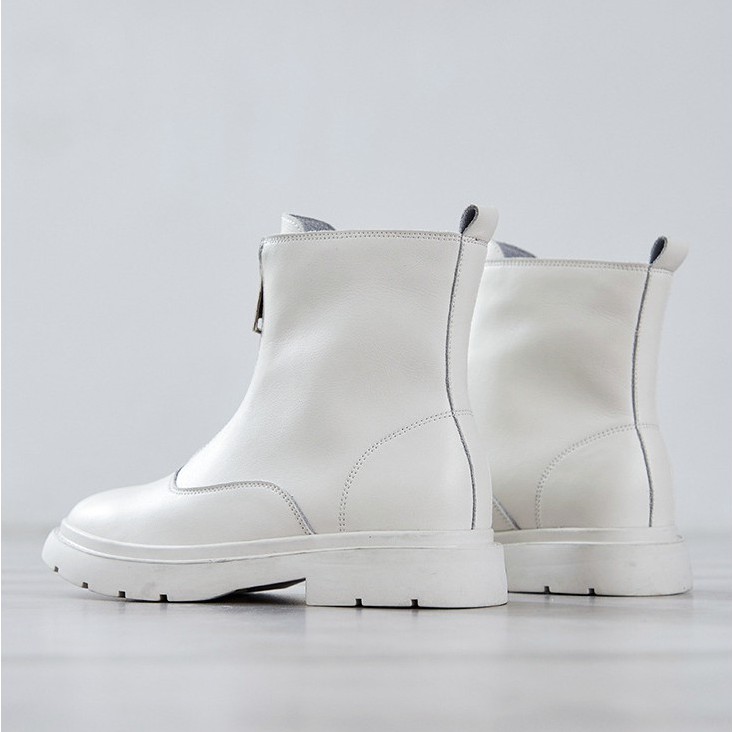 Giày baby nữ SS21  Cổ cao đế tăng chiều cao 4cm bằng da - trắng và đen | BigBuy360 - bigbuy360.vn