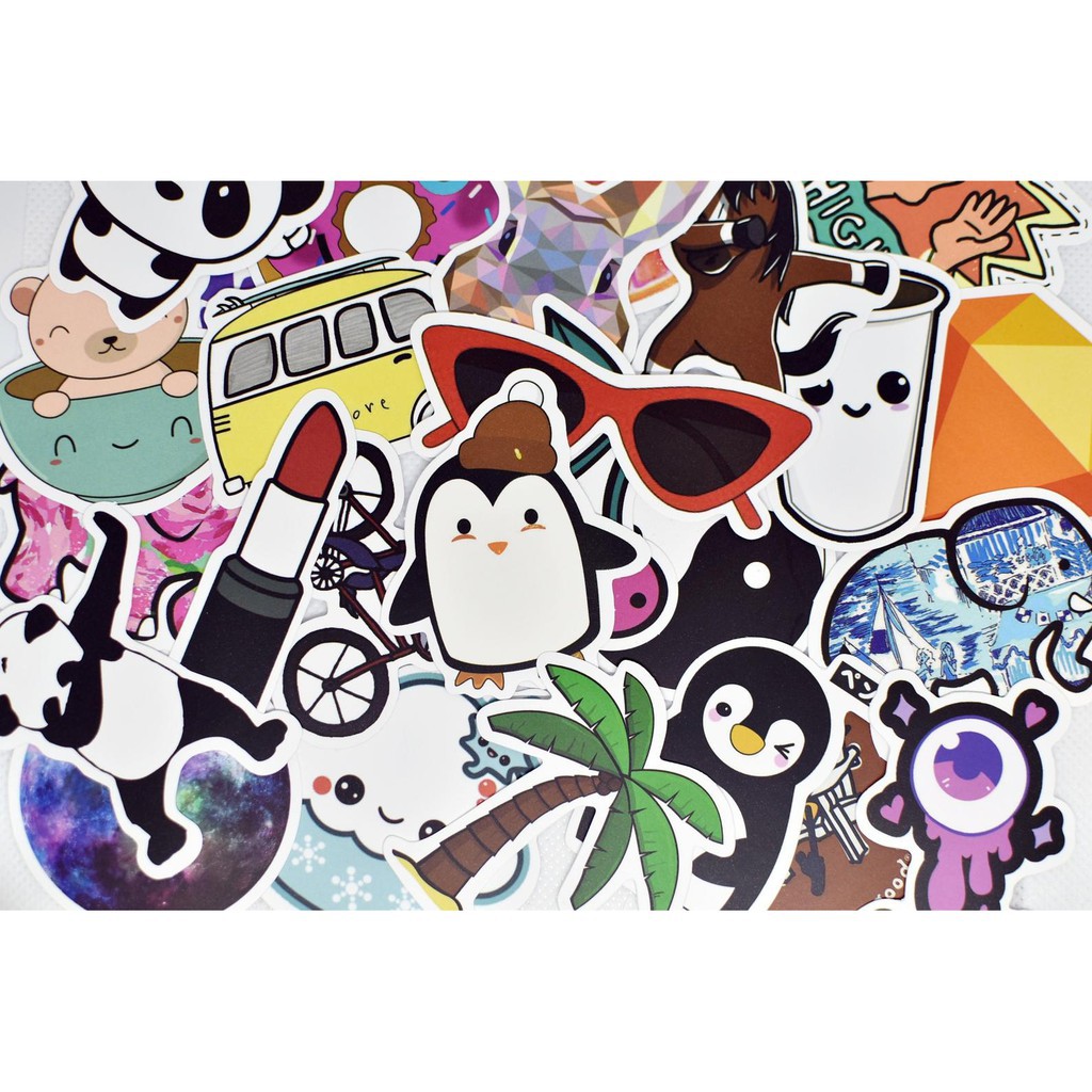 SET 50 MIẾNG STICKER DÁN INSTAGRAM HỒNG DỄ THƯƠNG DÁN LAPTOP DÁN TỦ DÁN NÓN BẢO HIỂM DÁN XE ĐẠP