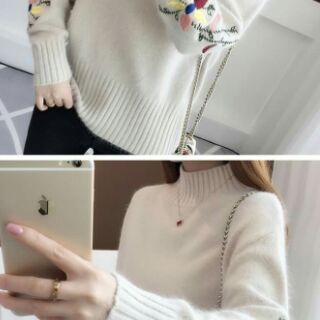 Áo len họa tiết thêu hoa