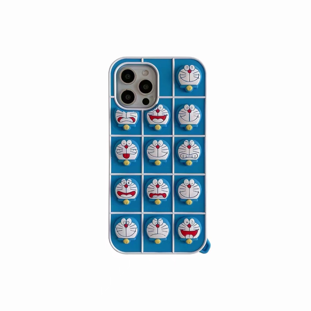 Ốp điện thoại silicone dẻo Doraemon 3D giảm căng thẳng cho IPHONE 12 PRO MAX 11 PRO MAX XS MAX XR X 7 8 PLUS 6 6S PLUS
