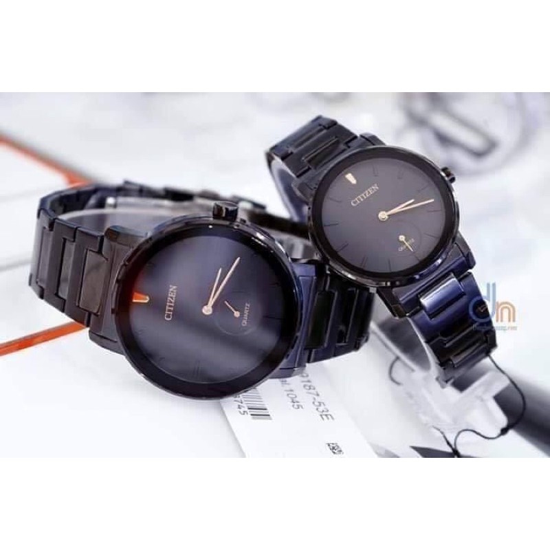 Đồng hồ đôi nam nữ dây thép Citizen BE9187 53E và EQ9065-50E
