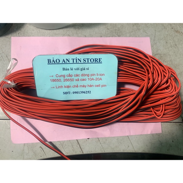 Cuộn 15m dây điện đỏ đen lõi nhỏ