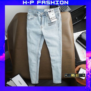 Quần jean nam trơn chất bò màu xanh thời trang Hpfashion, Quần bò nam trơn co giãn mềm mịn, form cực chuẩn - QJNTCS2