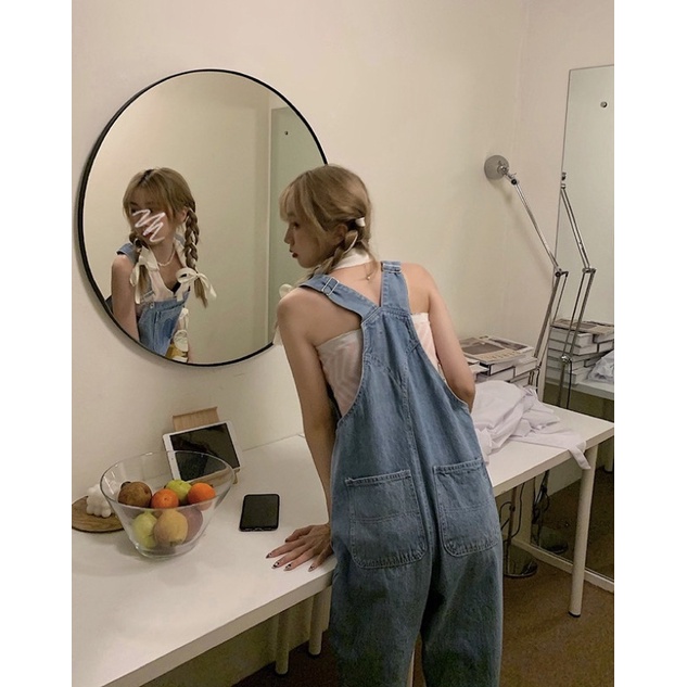 Set quần yếm jeans xanh hình trái tim dáng dài ống ộng - Yannie | BigBuy360 - bigbuy360.vn