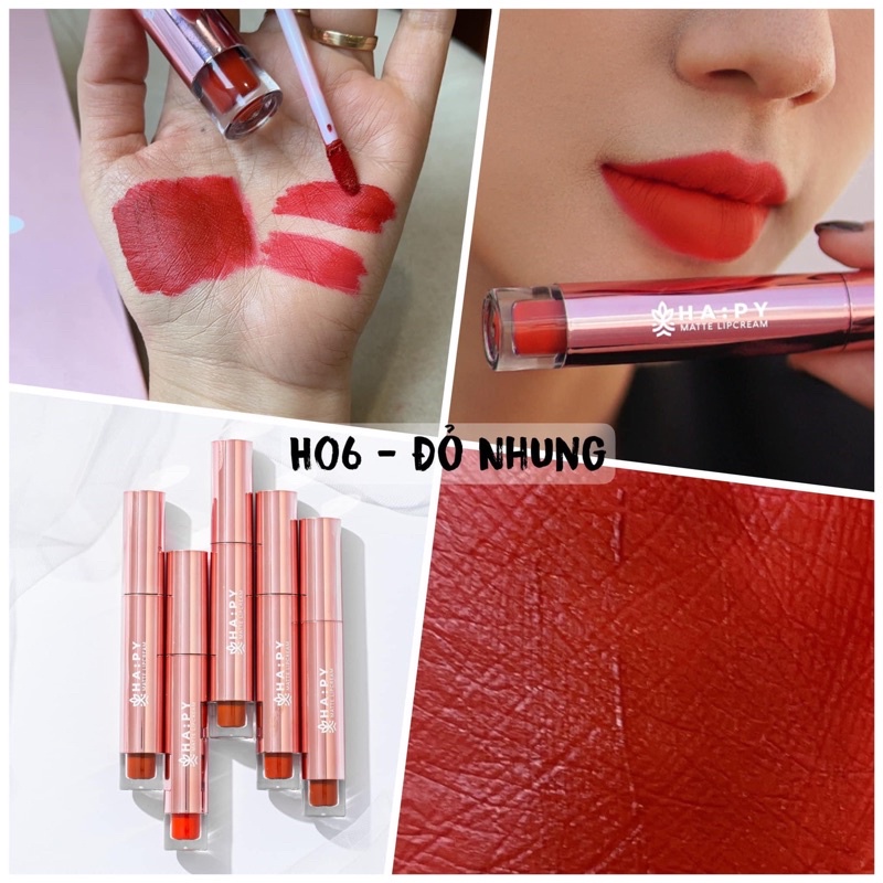 Son Happy kem lì Mattle Lipcream bám màu lâu trôi 3.5ml