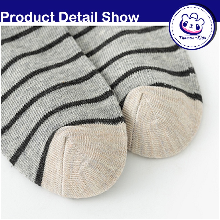 [THOMAS KIDS] Bộ 5 Đôi Vớ Cotton Dài Trung Bình Thấm Hút Mồ Hôi In Họa Tiết Động Vật Dễ Thương Cho Bé 1-12 Tuổi