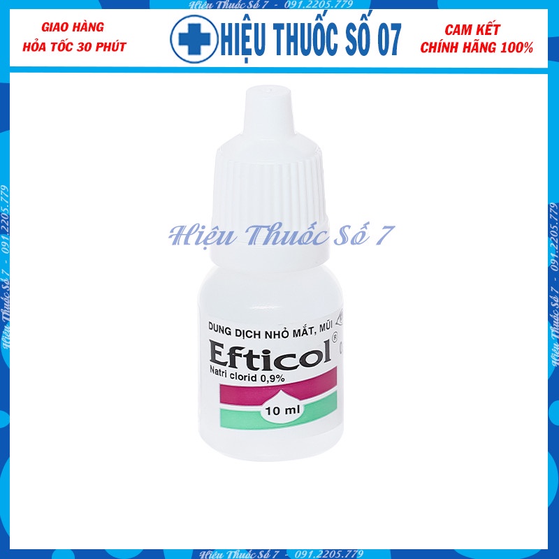 Dung dịch nhỏ mắt mũi Efticol 0,9% chai 10ml (lốc 10 chai)