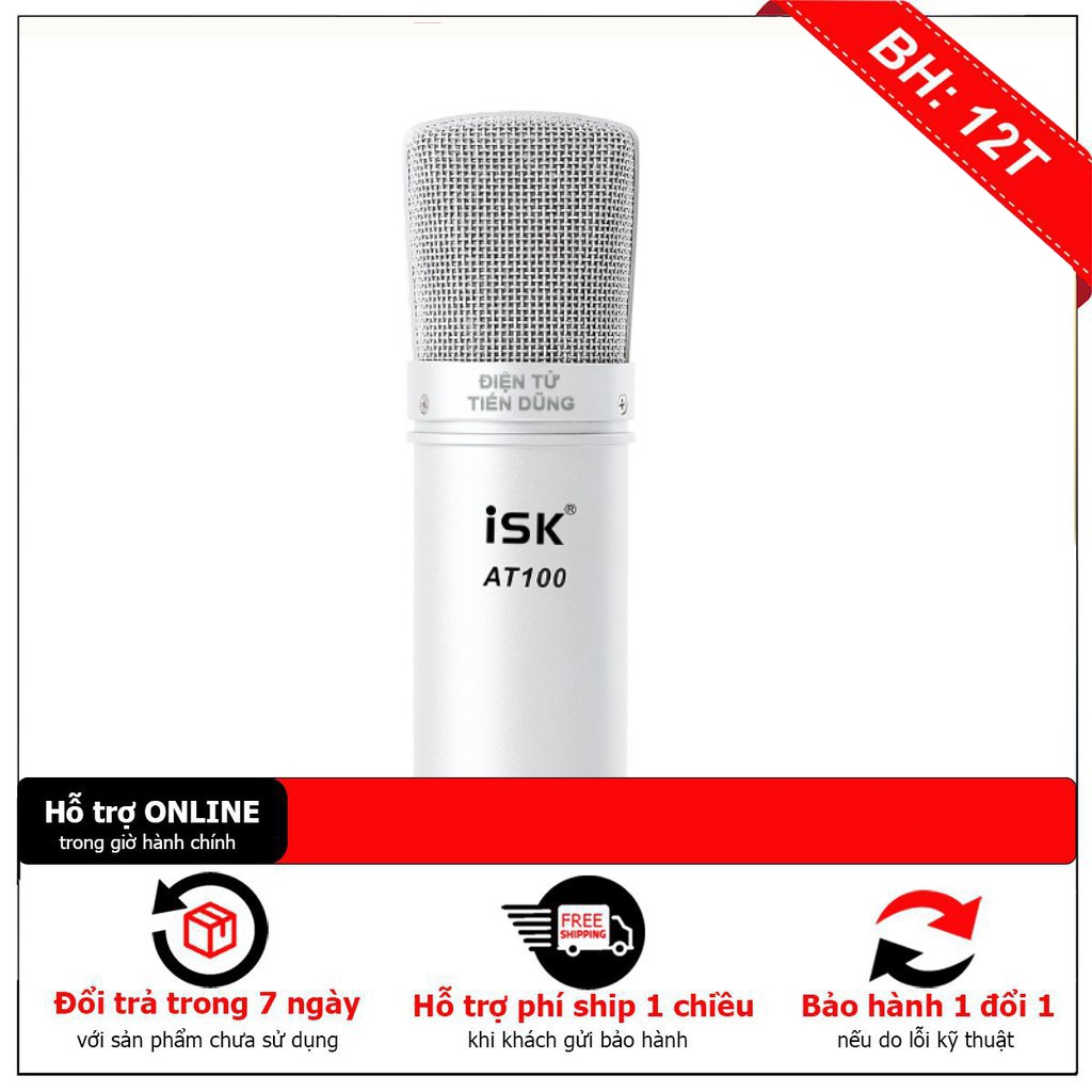 [ HÀNG CHẤT LƯỢNG] Micro thu âm iSK AT 100 mic để live stream hàng chuẩn chính hãng ( mic Hoa Vinh hát) - Giá tốt nhất m