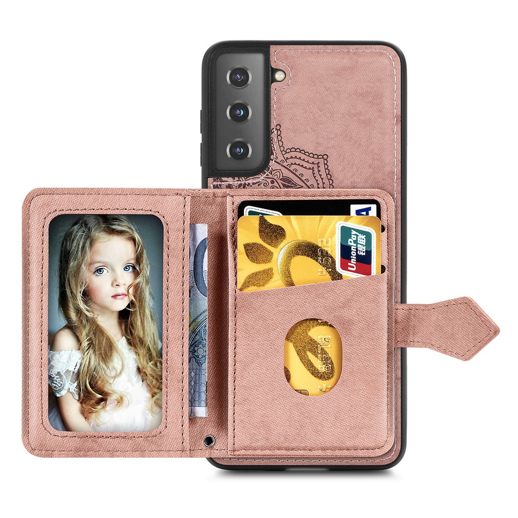 Ốp Lưng Da Nắp Gập Thời Trang Có Ngăn Ví Đựng Thẻ Tín Dụng Cho Samsung Galaxy S21 | BigBuy360 - bigbuy360.vn