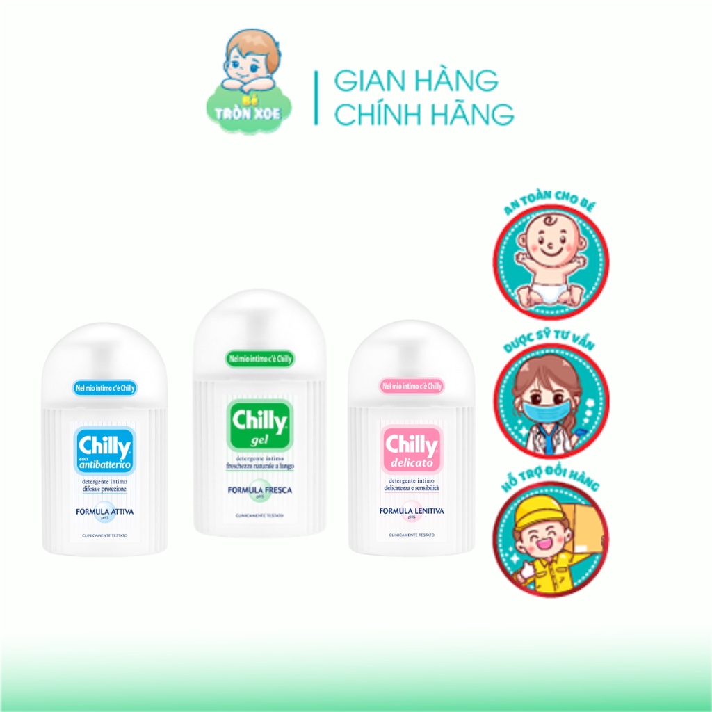 Chilly - Dung dịch vệ sinh phụ nữ số 1 tại Italy - Lọ 200ml - Hàng nhập khẩu chính hãng