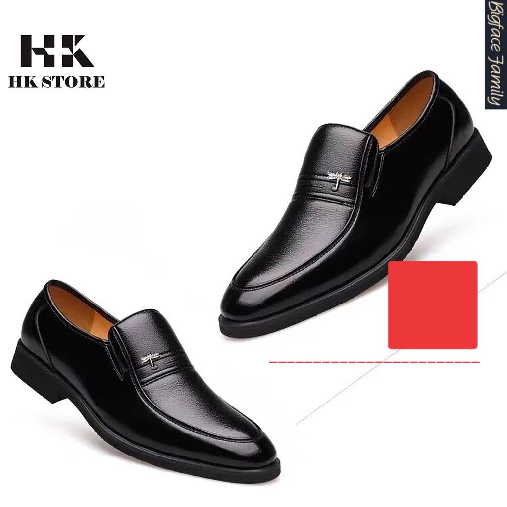 Giày nam trung niên ❤️ HK.STORE ❤️ da bò xịn thích hợp cho người trung tuổi, giày da mềm đế kếp siêu bền