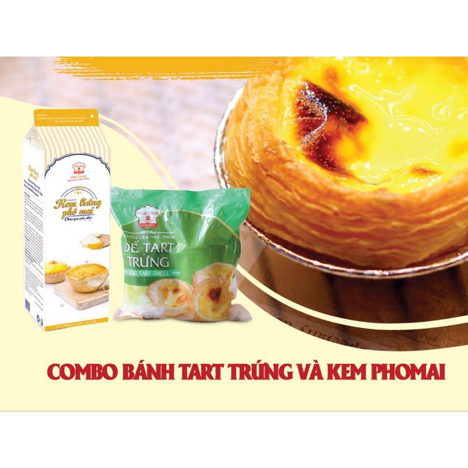 Combo 30 Đế Bánh Tart Trứng và 1kg Kem Phô Mai Thơm Béo
