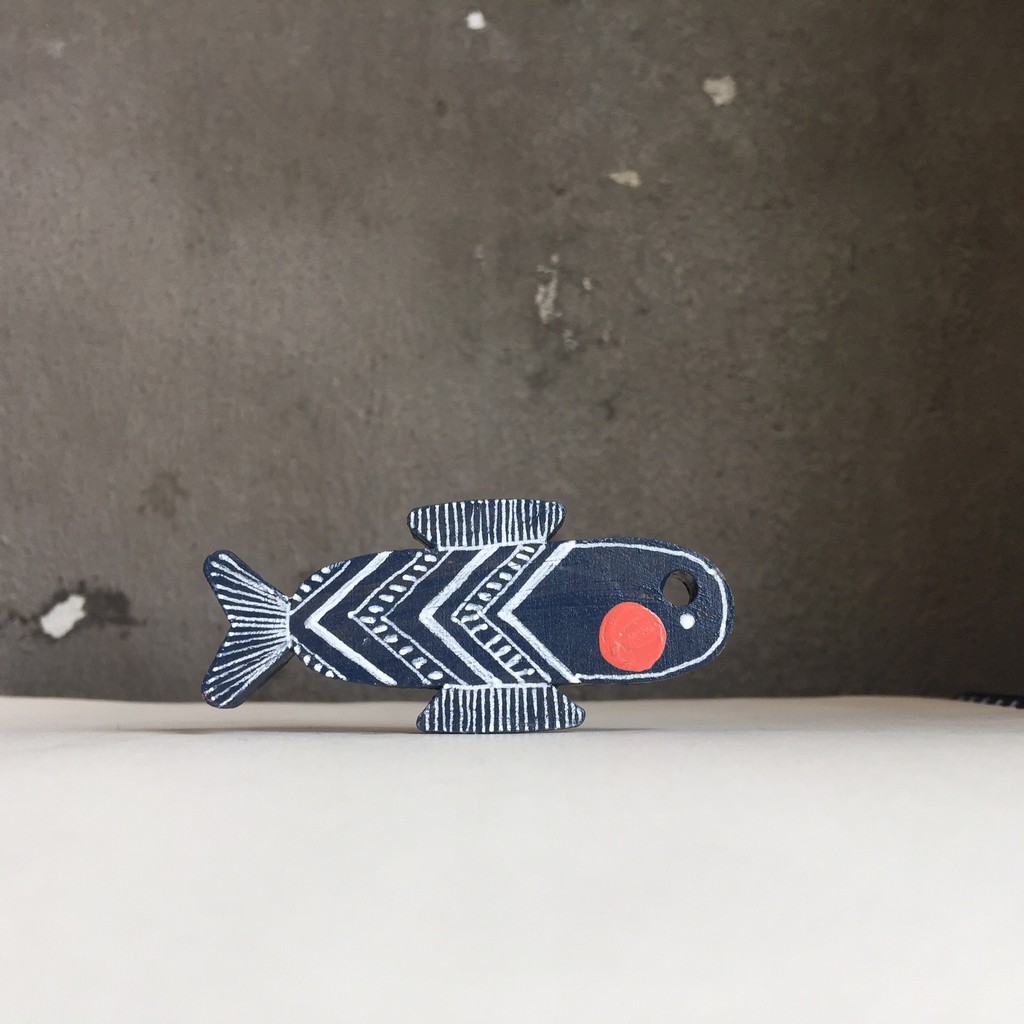 Móc khóa cá gỗ handmade bộ Midnight làm quà tặng siêu đáng yêu - Cá Cạn